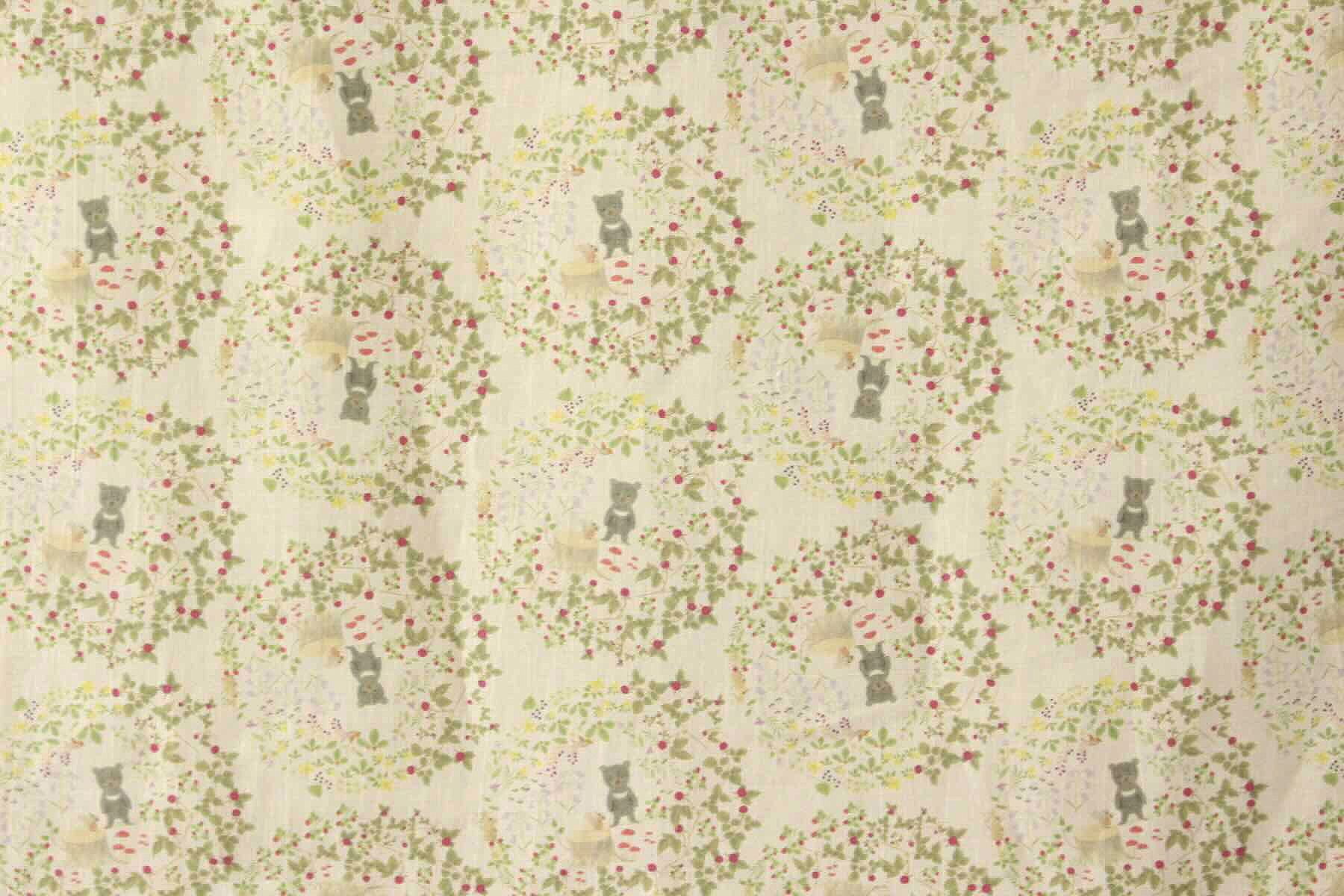 LINNET リネンプリント　くまのこポーロ森のボール<br />Flax