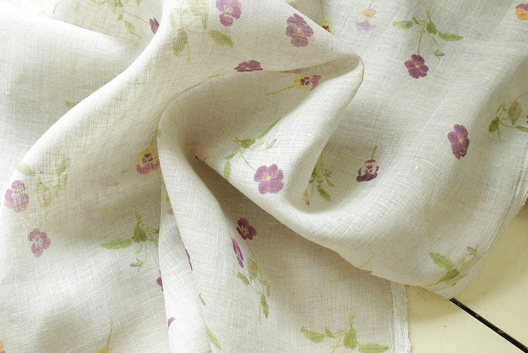 LINNET リネンガーゼプリント　<br />ヴィオラ