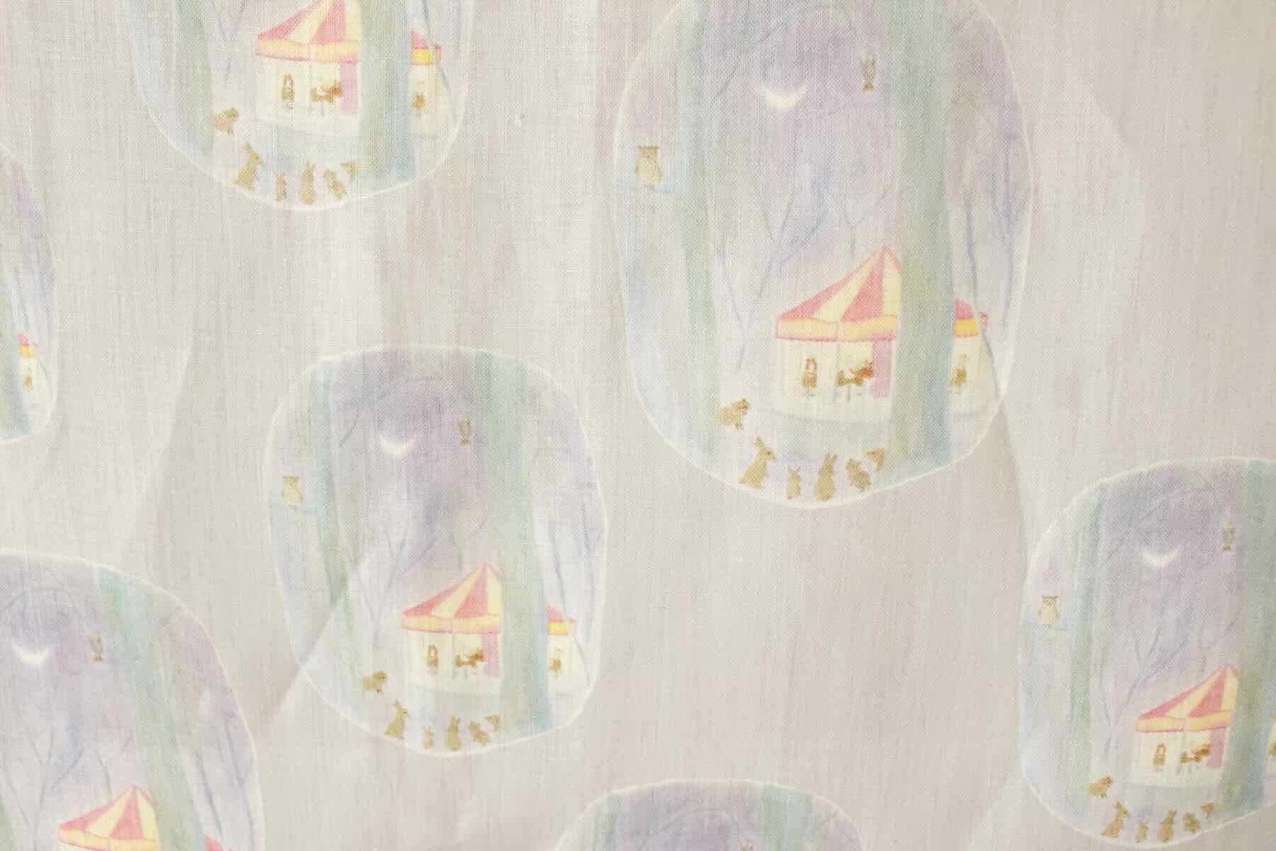 LINNET リネンプリント カーニバル 水玉<br />シルバ-グレ-