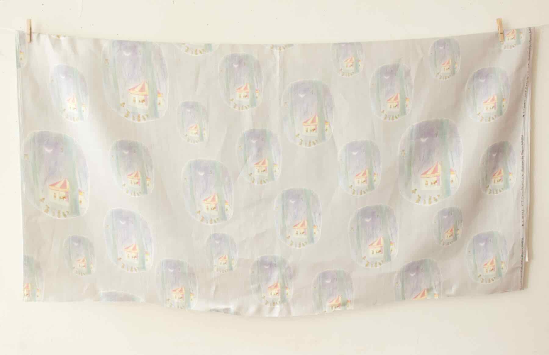 LINNET リネンプリント　カーニバル　水玉<br />シルバ-グレ-