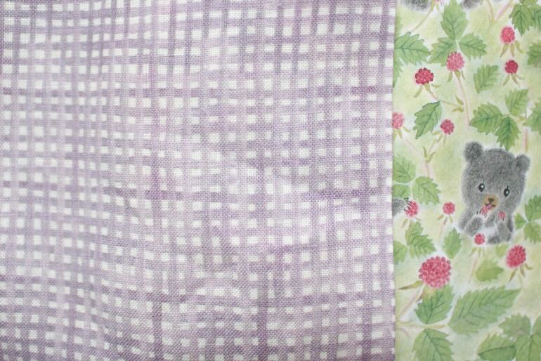 LINNET　リネンプリント　水彩ギンガム<br />ヴィオラッセ グリ-ゼ