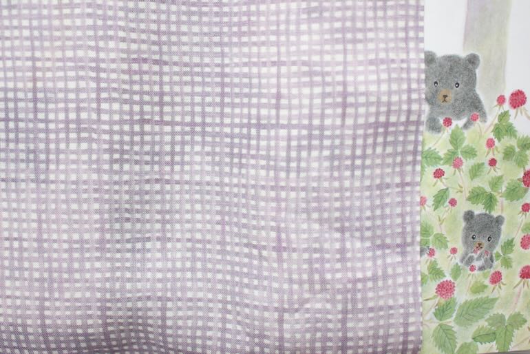 LINNET　リネンプリント　水彩ギンガム<br />ヴィオラッセ グリ-ゼ