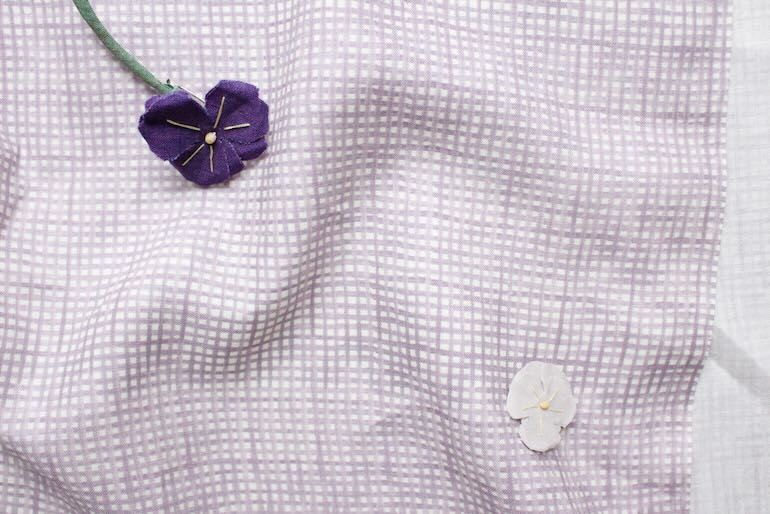 LINNET　リネンプリント　水彩ギンガム<br />ヴィオラッセ グリ-ゼ