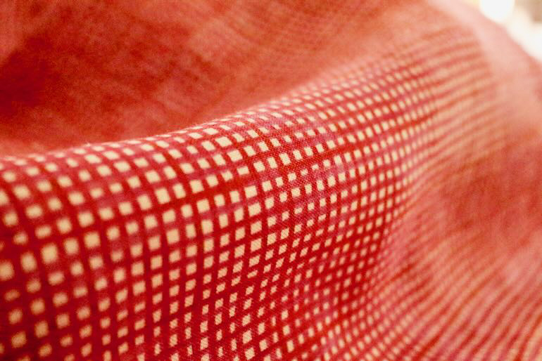 LINNET　リネンプリント　水彩ギンガム<br />赤