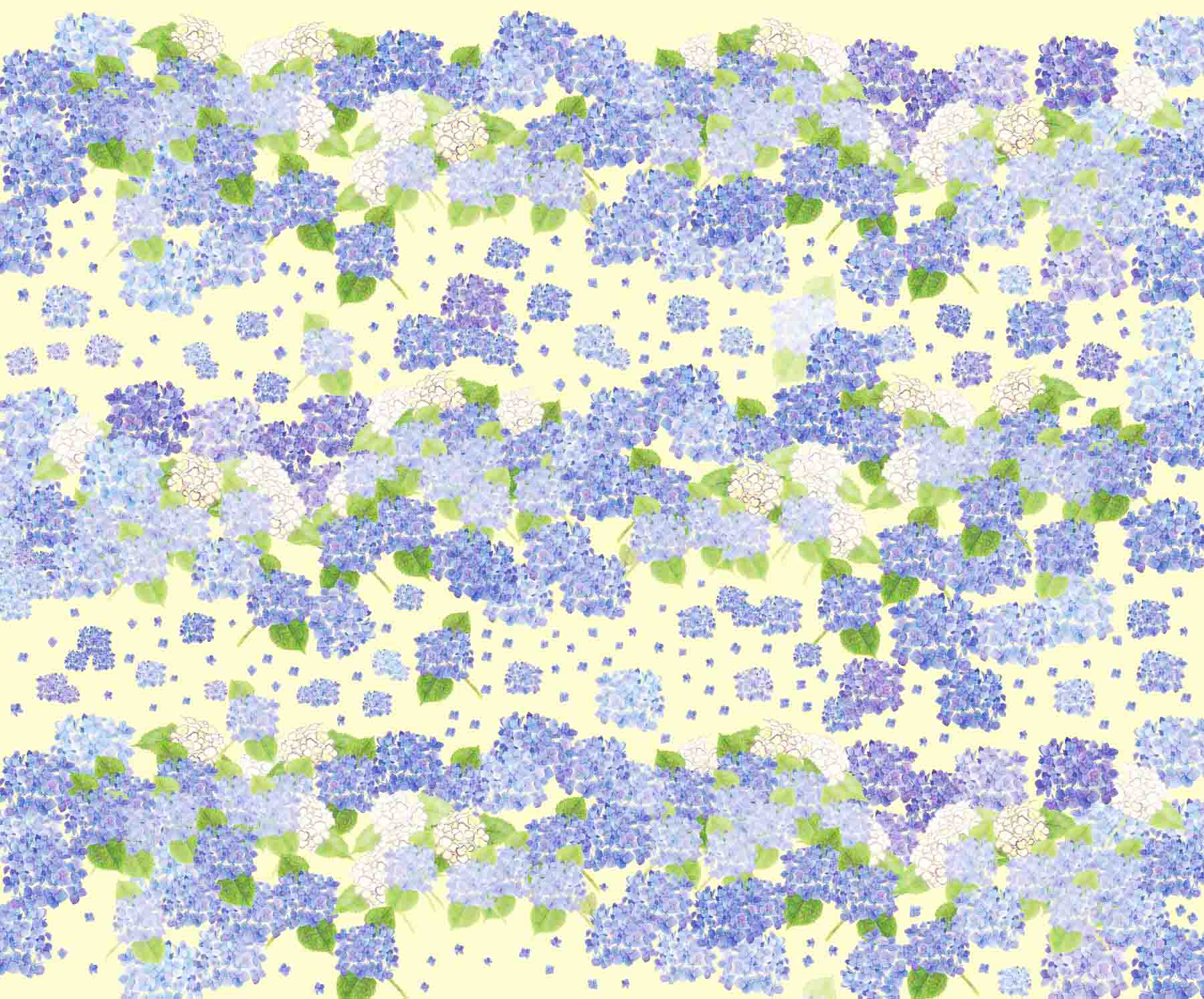 LINNET リネンプリント 紫陽花<br />かなりあ