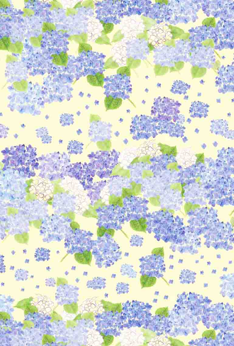 LINNET リネンプリント 紫陽花<br />かなりあ