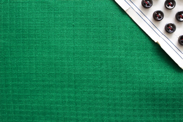 リネン高密度ドビー織シャドーチェック<br />グリ-ン