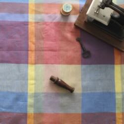 細番手リネンラージチェック