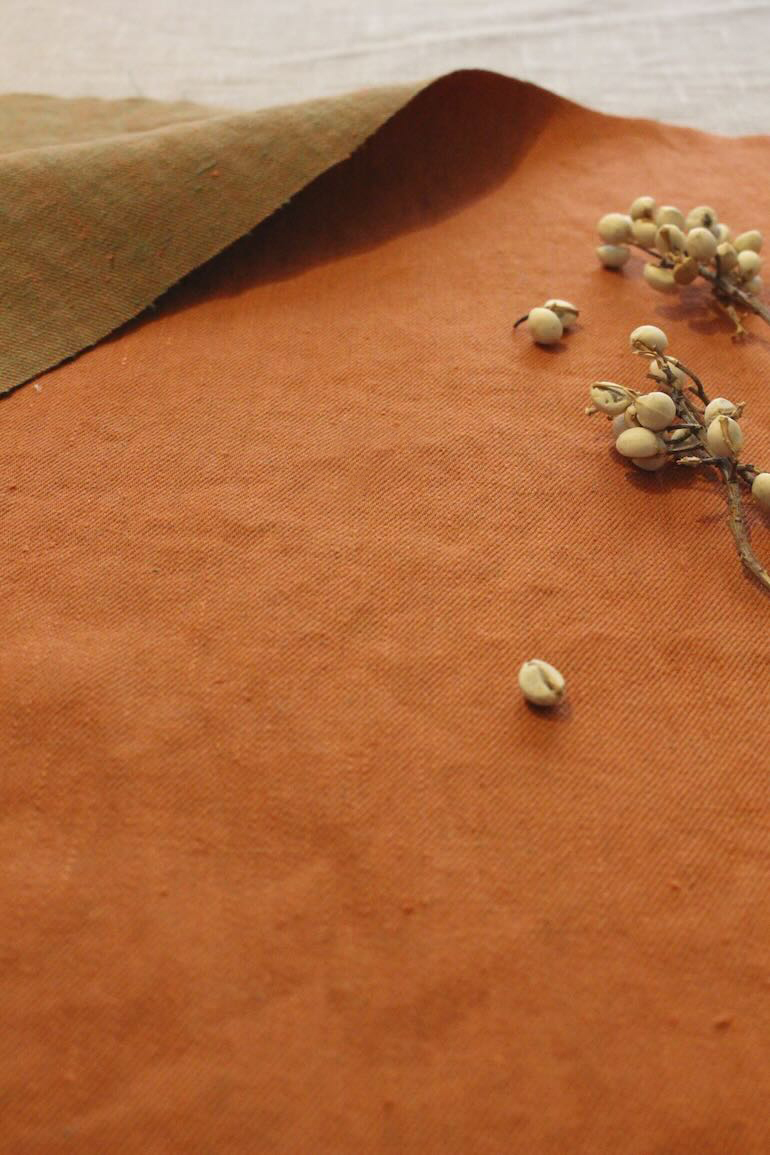 リネンダブルフェイス綾織<br />オレンジ