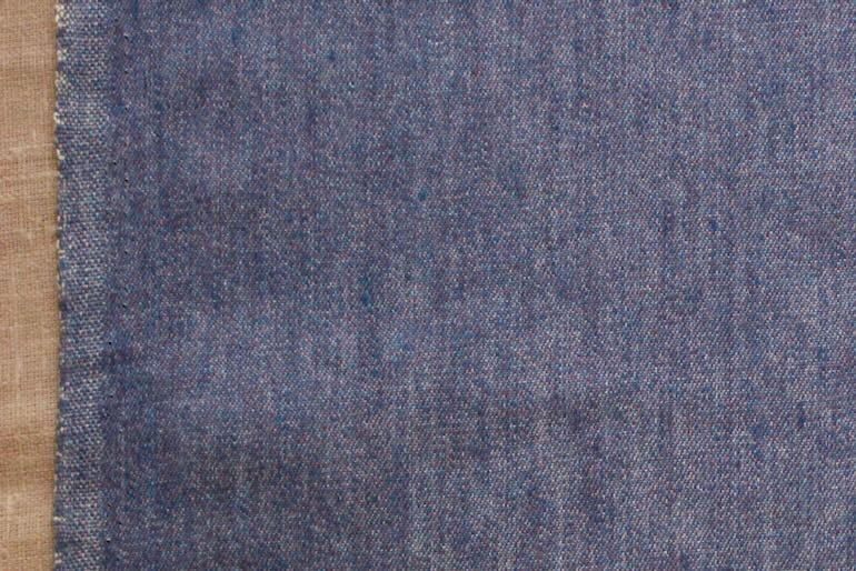 LINNETリネンツイルインディゴ多色染め<br />インディゴブル-色多彩