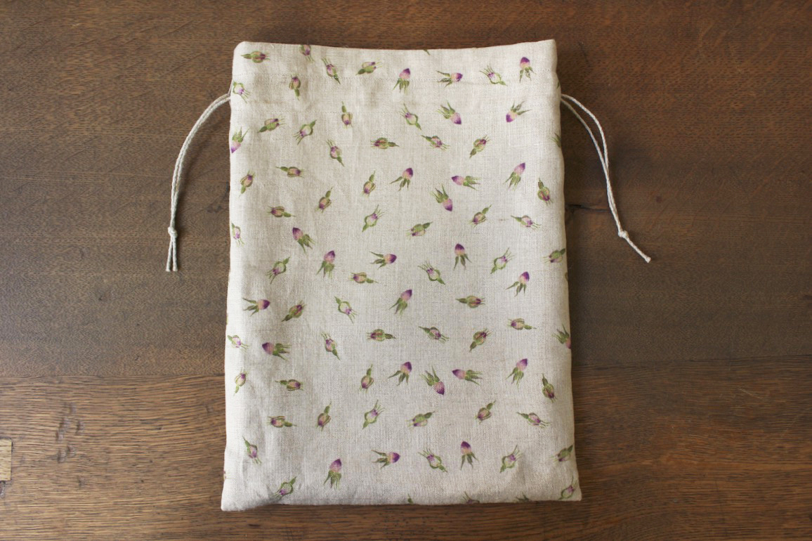 薔薇蕾の巾着セット<br />Flax