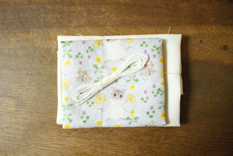 シンバルと猫の巾着セット<br />ブル-グレ-